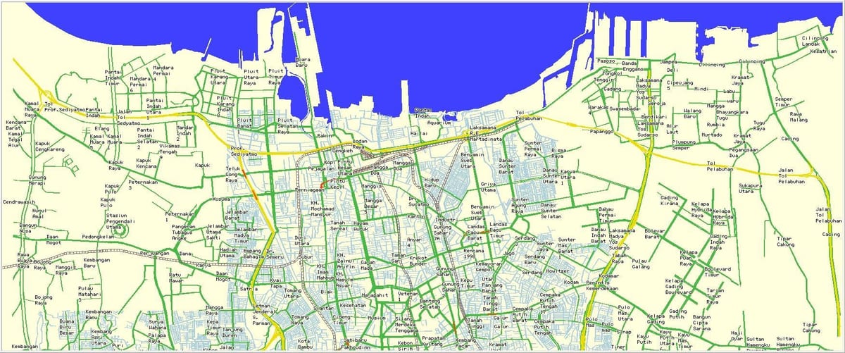 ਨਕਸ਼ਾ ਦੇ ਉੱਤਰੀ Jakarta