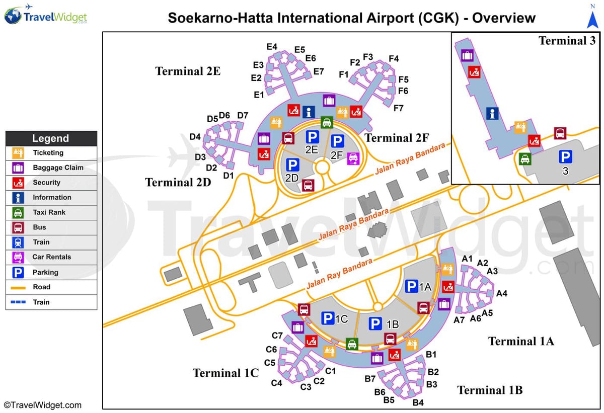 soekarno hatta ਹਵਾਈ ਅੱਡੇ ਦੇ ਟਰਮੀਨਲ ਦਾ ਨਕਸ਼ਾ