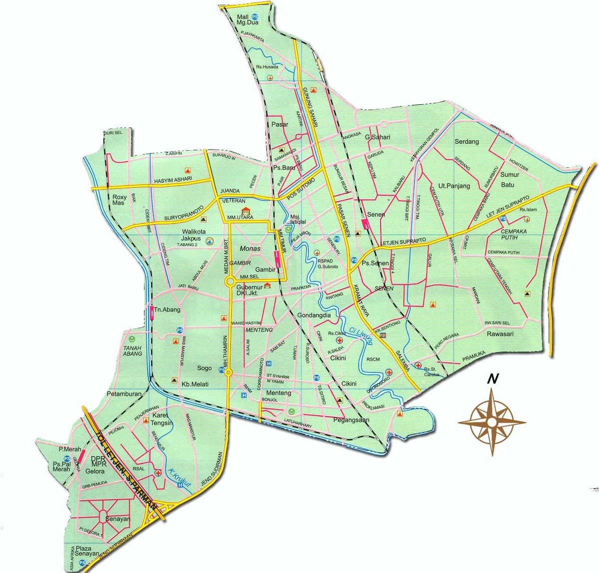 ਨਕਸ਼ਾ ਦੇ ਜਕਾਰਤਾ pusat