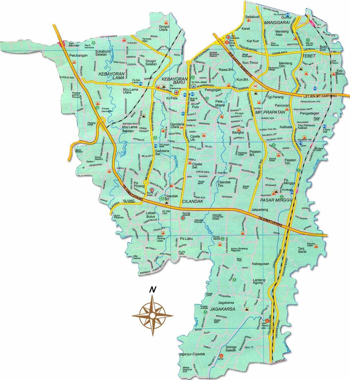 ਨਕਸ਼ਾ ਦੇ ਜਕਾਰਤਾ selatan