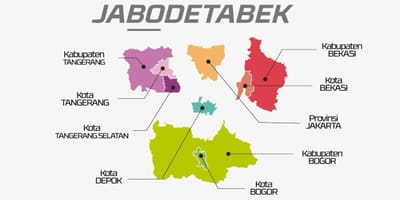 ਨਕਸ਼ਾ ਦੇ jabodetabek